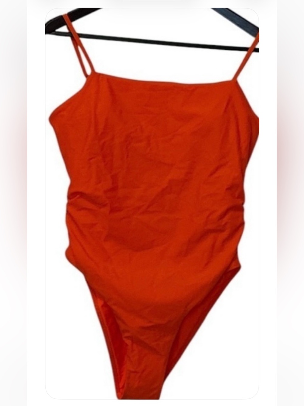 Berlook Orange One Piece Swimsuit NWT Ruched Resort Vacation Swimwear Large